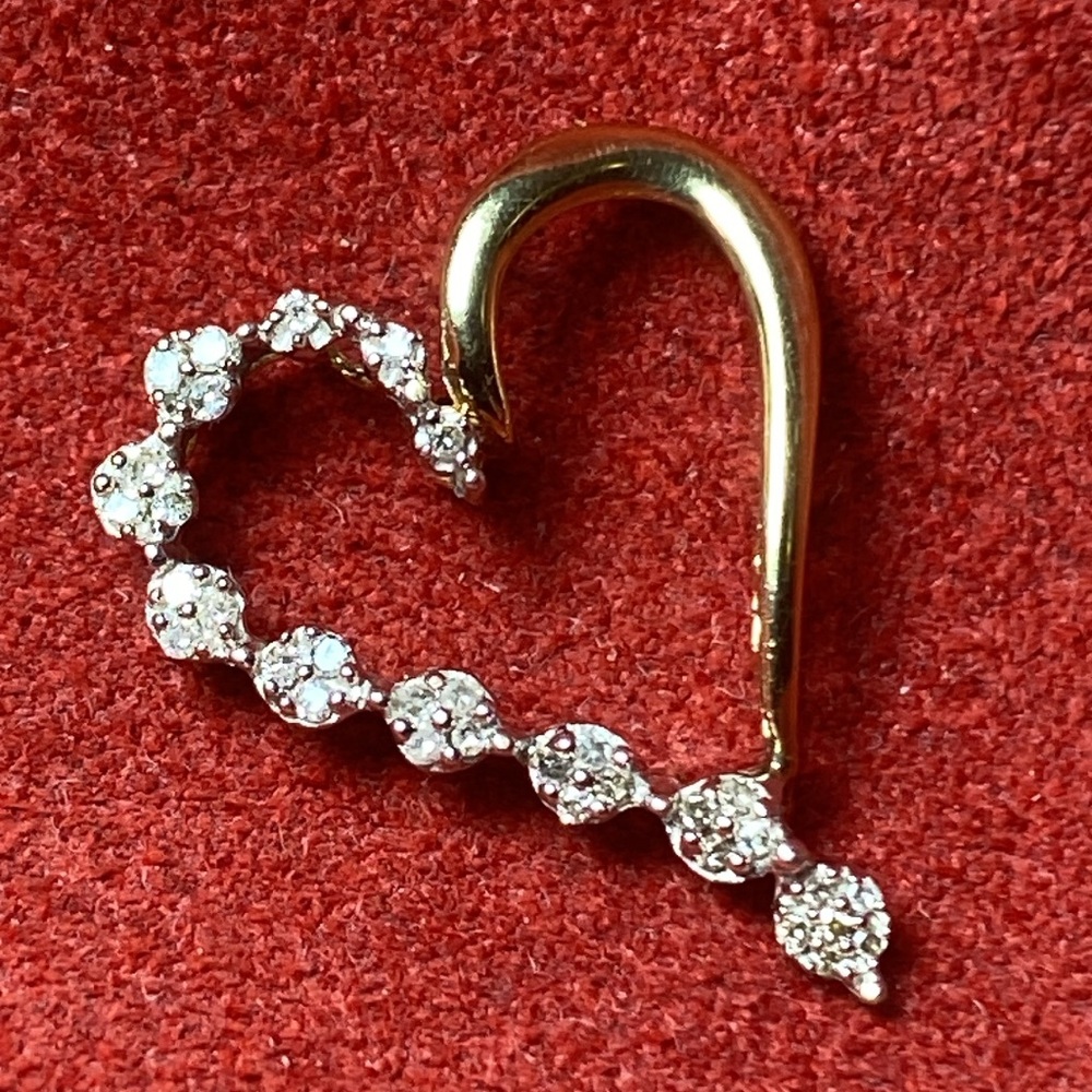 Solid 10K Gold Heart Love Pendant Charm